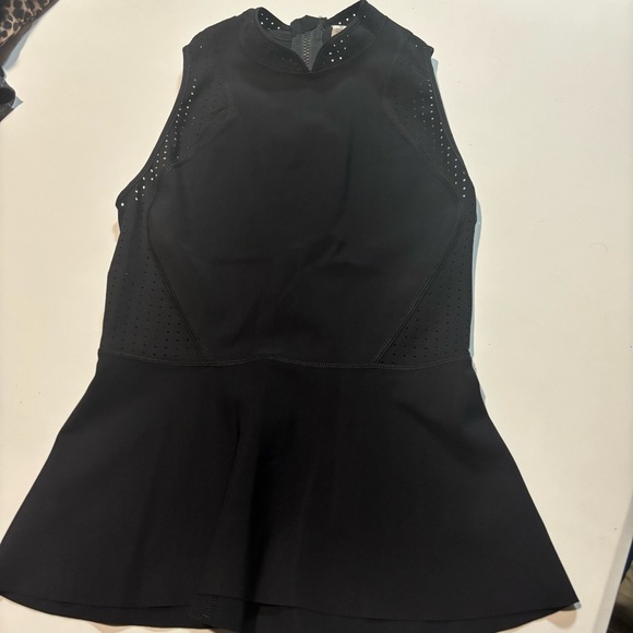 Lululemon size 4 Paddle times Black Perforated peplum Top - Picture 3 of 7